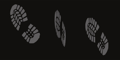 footprint shoe sole tracking path on transparent background, shoe footprint path vector illustration
