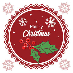 Merry Christmas greeting badge vector. 
Christmas decoration icons, labels, illustration and elements .
