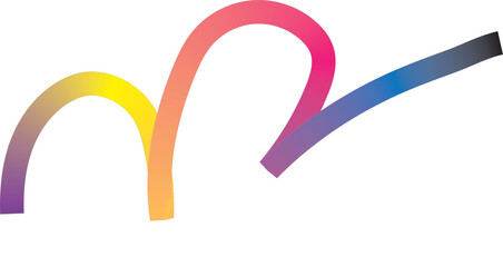 Abstract rainbow curve with gradient colors on white background