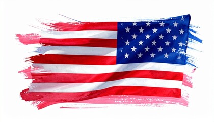 Brushstroke American Flag Patriotic Artwork