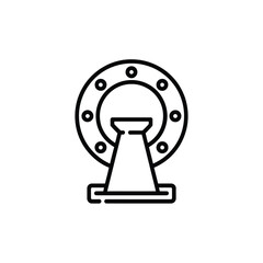 Simple line art icon of a medical scanner