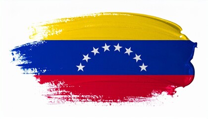 Brushstroke Venezuela Flag Patriotic Artwork