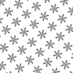 Seamless hand-drawn snowflake pattern