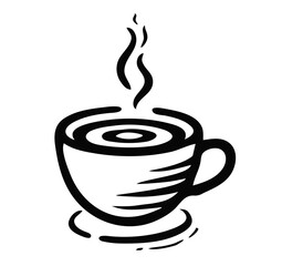 Minimalist Coffee Cup Line Art Illustration | Simple Steam Cup Vector Design