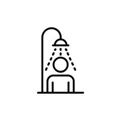 Simple icon of a person taking a shower