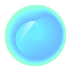 Isolated Gradient Shape. Holographic Blob For Collage Or Sticker. Abstract Element on Transparent Background. Cutout. Bright Rainbow Colors. Blue, Green And Turquoise Gradient Shape.