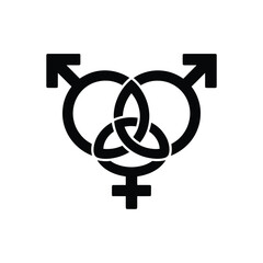 Interlocking gender symbols with a celtic knot