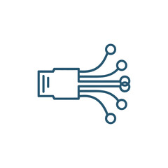 Network cable connector with multiple wires