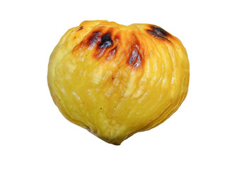Roasted chestnut kernel isolated on white background