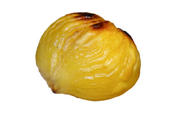 Roasted chestnut kernel isolated on white background