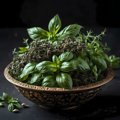 basil in a pot