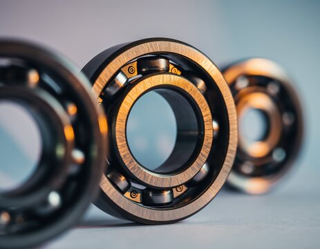 Close-Up of Precision Bearings Against a Soft Gradient Background