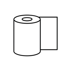 Simple line drawing of a toilet paper roll