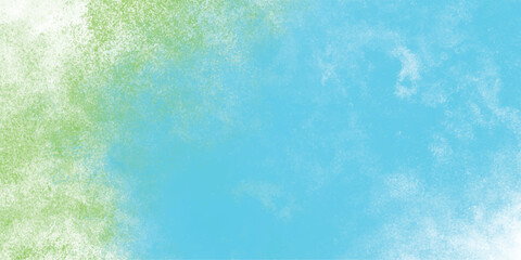 Textured abstract background with a gradient from speckled green on the left to a soft, cloudy blue on the right, offering a natural and artistic feel for design