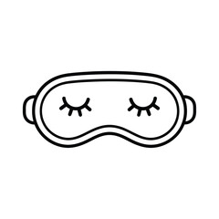 Hand drawn sleep mask with closed eyes