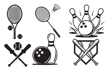 sport play element vector silhouette clipart