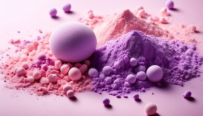 crushed pastel powder pink and purple