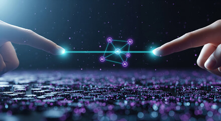 Fingertips Connecting Floating Dots