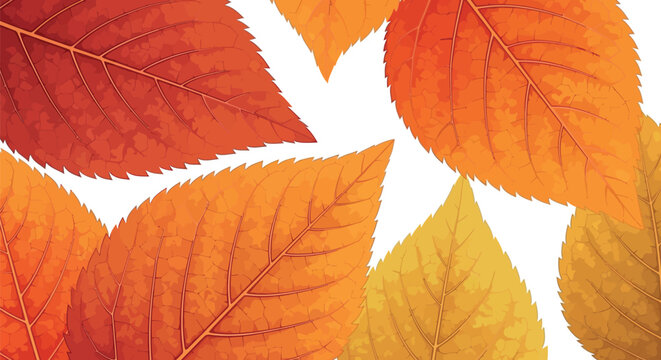Vibrant Autumn Leaves Transitioning Through Colors of Orange and Yellow