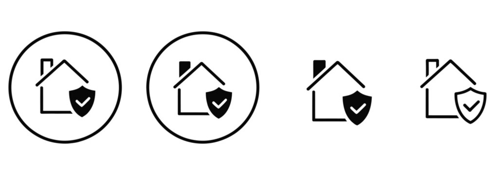 Protect your home sweet home icons, safeguarding your investment, offering peace of mind and security for real estate, insurance, and family safety with assurance