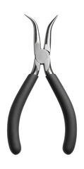 Obraz premium Curved tip bent nose pliers for reaching tight spots in electronics work.