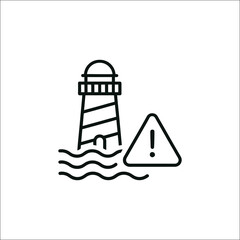 Lighthouse warning signal with flood alert graphic