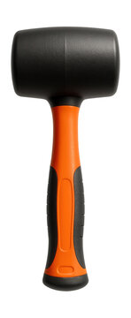 Compact rubber mallet with a plastic handle, ideal for crafting tasks.
