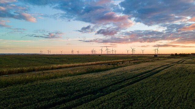 Wind turbines in the distance
