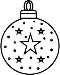 Simple Minimalist Plain Outline Bauble Christmas Decoration
