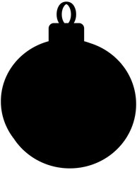 Simple Black Monochrome Christmas Ball Vector for Christmas Eve Ornament Decoration