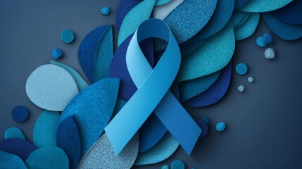 Blue Ribbon Awareness for Diabetes Day Celebrating Health, Hope, and Community Engagement in a Vibrant Illustration