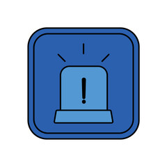 Panic Button icon outline editable stroke line drawing eps.