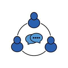 Communication Flow icon outline editable stroke line drawing eps.
