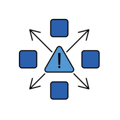 Risk Matrix icon outline editable stroke line drawing eps.