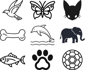 Nine Baby and Toddler Icon Set Vector &mdash; Pacifier, Bottle, Crib, Backpack, Teddy Bear, ABC Blocks, and Sun Symbols for Nursery, Childhood, Kids Products, and Early Learning Design