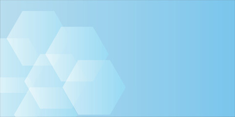 Blue Gradient Abstract Geometric Hexagon Background with Soft Light Shapes and Modern Design