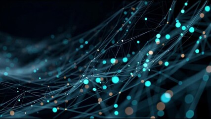 Abstract digital network with glowing nodes and connections - Powered by Adobe