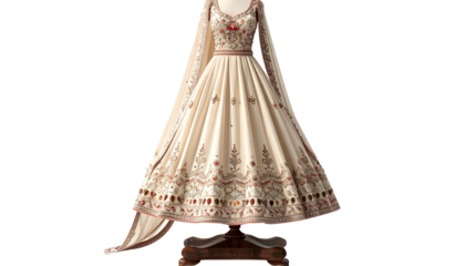  Classic Red Bridal Attire Draped on Fashion Mannequin