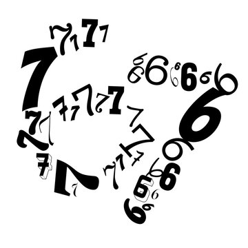 6-7 Meme Typography Illusion Illustration Graphic Design Isolated with Transparent Background, Six-Seven Joke 
