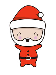 Cute kawaii-style Santa Claus character with a happy expression and open arms.