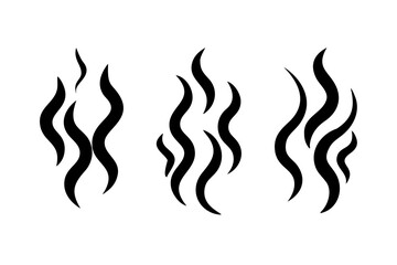 Abstract swirling smoke and steam shapes with transparent background