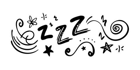 Abstract Swirls with Expressive Symbols on White Background