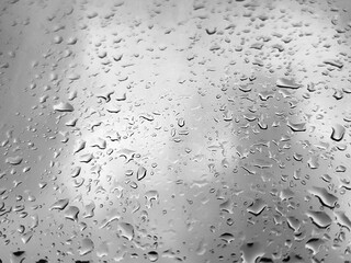 Water drops on glass