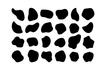 Black Irregular Abstract Shapes on White Background 1