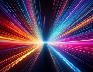 light speed hyperspace space warp background colorful streaks of light gathering towards the event horizon hand edited generative ai