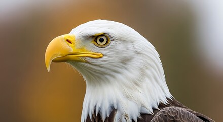 Obraz premium Powerful bald eagle portrait showcases American strength, freedom, and majestic beauty, perfect for patriotic themes and wildlife projects