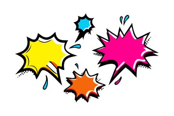 Bright Comic Style Speech Bubbles and Shapes explosion