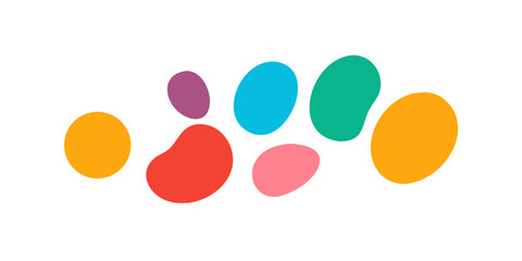 Colorful abstract blob shapes on transparent background 1