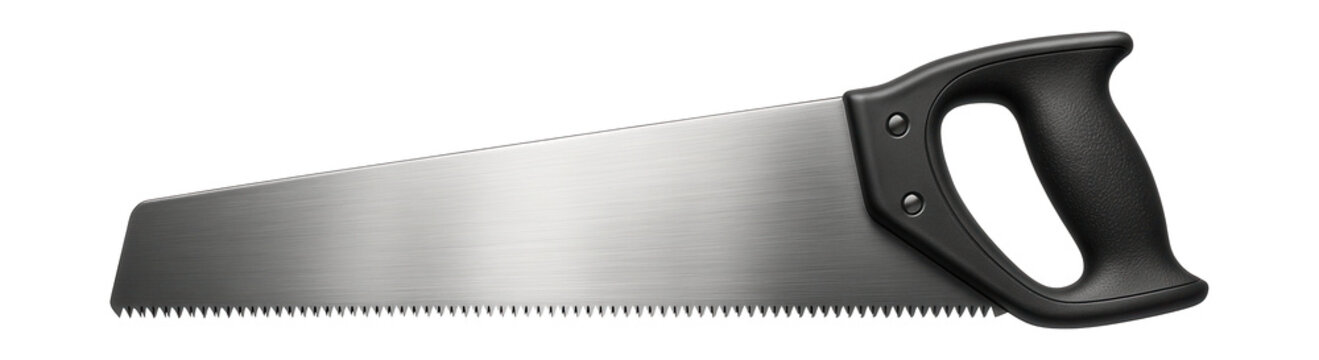 24-inch stainless steel saw with a contoured, non-slip grip for outdoor landscaping.