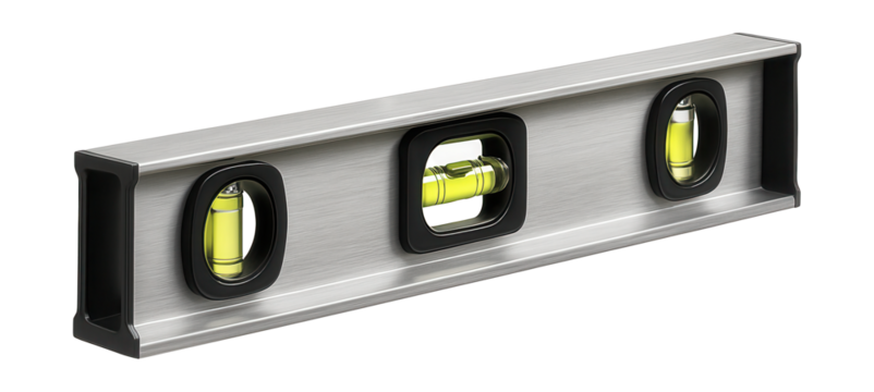 Lightweight aluminum I-beam level, ideal for general carpentry tasks.